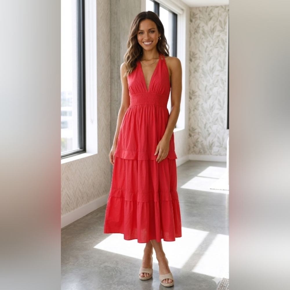 Abercrombie & Fitch Vibrant Pink Maxi Dress